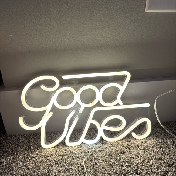 Other - LED “Good Vibes” Neon Wall Sign Light – White
